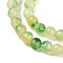 Teñidos naturales blancas abalorios de jade hebras&nbsp;G-T140-4mm-A05