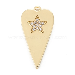 Латунные микропаве прозрачные подвески с фианитом&nbsp;KK-K255-07G