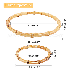 4шт. 2-х цветная бамбуковая ручка для сумки WOOD-CA0001-30