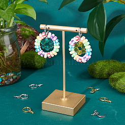 12 пара двухцветных латунных сережек-колец Huggie Hoop KK-FH0003-13