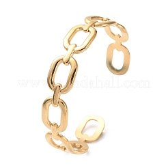 Полые овальные браслеты-манжеты из нержавеющей стали 304 BJEW-F457-23G