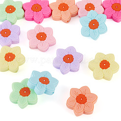 14 Stück 7 Farben Blumen-Blumenperlen aus lebensmittelechtem&nbsp;SIL-TA0003-12