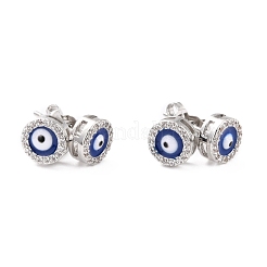 Aretes de latón mal de ojo azul&nbsp;ZIRC-Z017-01P