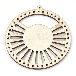 Maillons de composants de lustre en bois non teint&nbsp;WOOD-T008-44