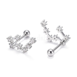 Серьги-гвоздики из циркония EJEW-F258-01E-P