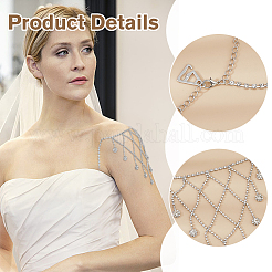 Cadenas para el cuerpo con borlas de flores multicapa y cristales de aleación para sujetadores.&nbsp;AJEW-WH0752-575P