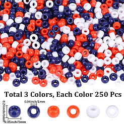 750 pièces de perles en plastique opaques de 3 couleurs&nbsp;KY-PA0001-20
