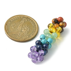 Pendentifs rectangles de pierres précieuses chakra&nbsp;PALLOY-TA00064