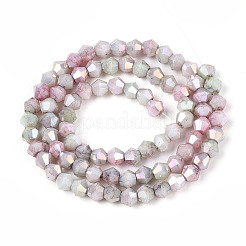 Fili di perline di vetro tinte effetto ombré&nbsp;LS-GLAA-T025-4mm-09J