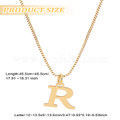 Collier avec pendentif lettre en acier inoxydable 304&nbsp;NJEW-LP0001-38R-G