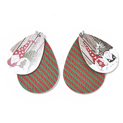 Tema de navidad de cuero de la pu grandes colgantes&nbsp;FIND-R080-06