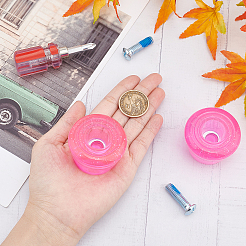 ローラースケートのつま先が止まる  puプラスチック複列ローラースケートブレーキジャムプラグ  ネジドライバー付き  ショッキングピンク  46x34mm  内径：9mm＆20mm&nbsp;AJEW-GF0004-34B