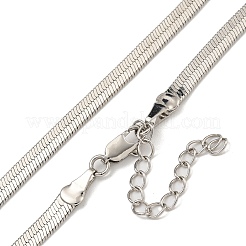 Латунные плоские ожерелья в виде змеи для женщин NJEW-U011-13P