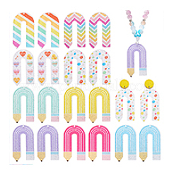 18шт 9 цвета акриловые подвески OACR-PH0004-31