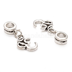 Тибетский стиль сплава с большим отверстием европейские подвески с подвесками PALLOY-JF00035