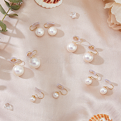 5 пара сережек-каффов с искусственным жемчугом 5 размера&nbsp;EJEW-FI0002-54