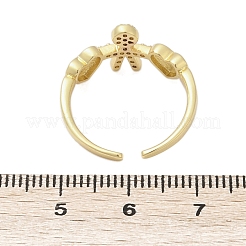 Регулируемые манжеты-кольца из латуни с микропаве из кубического циркония для женщин&nbsp;RJEW-C129-11G