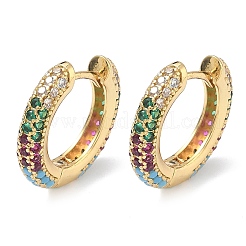 Латунные микро проложить серьги обруча кубического циркония&nbsp;EJEW-C181-13G