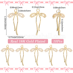 10 шт. Покрытие стойки латунь микропаве прозрачные подвески из кубического циркония&nbsp;KK-SC0006-25