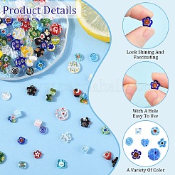 140шт 7 стиля стеклянные бусины миллефиори ручной работы&nbsp;LK-YW0001-11