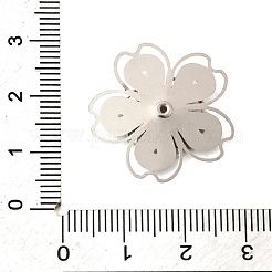 真鍮製ビーズキャップ  花  プラチナ  24.5x24.5x3mm  穴：1mm&nbsp;KK-C167-03D-P