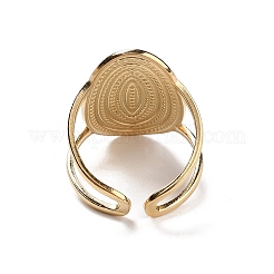 Anillos de puño abiertos de acero inoxidable 304 con revestimiento iónico (IP)&nbsp;RJEW-F167-01G-07