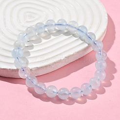 Браслеты из натуральных круглых бусин аквамарина для мужчин и женщин BJEW-U034-01C-02