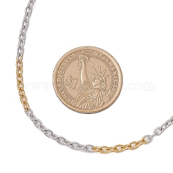 2 шт. 2-цветные двухцветные текстурированные цепочки из нержавеющей стали 304&nbsp;NJEW-JN05242