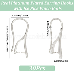 30 шт латунные серьги крючки&nbsp;KK-BBC0022-67