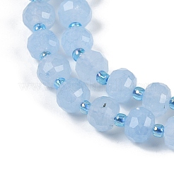 Природные окрашенные белого нефрита нитей бисера G-H057-A22-10