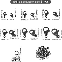 36 шт. 6 стиля вакуумного покрытия PVD из нержавеющей стали 304 карабины-лобстеры STAS-UN0028-35