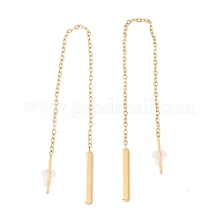 Длинная цепочка с прямоугольными серьгами-гвоздиками с подвесками&nbsp;EJEW-A067-16G