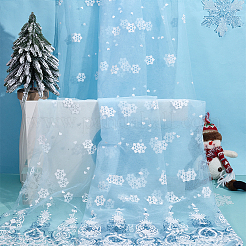 2м полиэстеровая сетчатая ткань со снежинками&nbsp;DIY-WH0622-388A