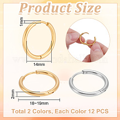 12 пара серег-колец Huggie Hoops из нержавеющей стали 202&nbsp;EJEW-UN0003-18