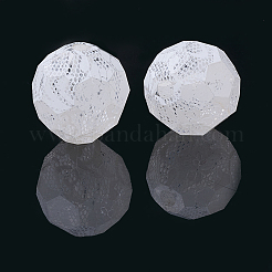 Perline in acrilico trasparente verniciato spray con motivo a pizzo&nbsp;X-ACRP-R146-03