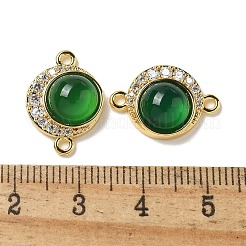 Шармы-соединители из латуни с микропаве из прозрачного кубического циркония&nbsp;KK-R210-30G-01