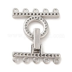 Реечное покрытие латунь микро паве прозрачный кубический цирконий складные застежки KK-H447-17P