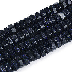 Синтетический синий авантюрин бисер нитей&nbsp;G-N357-14A-01