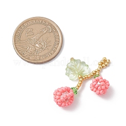 Подвески из стеклянных бусин в виде ягод и листьев&nbsp;PALLOY-MZ01114-02