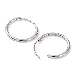 925 orecchini a cerchio in argento sterling rodiato&nbsp;EJEW-K258-02B-P