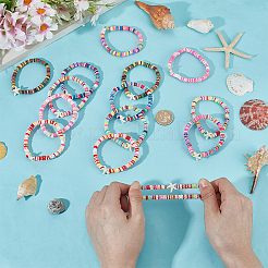 14шт 7 цвета ручной работы из полимерной глины с бусинами цвета сливы BJEW-BC00001