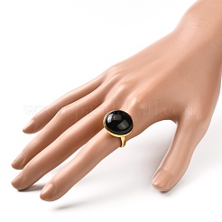 Полукруглое кольцо из смешанных драгоценных камней для девочек и женщин RJEW-JR00396