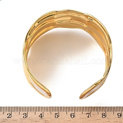 Браслеты-манжеты из нержавеющей стали 304 с эмалью для женщин BJEW-B159-04G