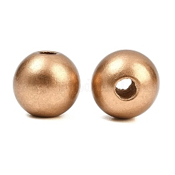 スプレー塗装ウッドヨーロッパビーズ  ラウンド  大穴ビーズ  ダークチソウ  15~15.5x14.5mm  穴：4.5mm&nbsp;WOOD-G029-08D