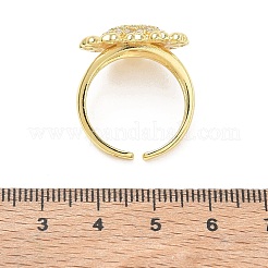 Offene Manschettenringe aus Messing mit Mikropavé und Zirkonia für Damen&nbsp;CU-CBA760A-13A-G