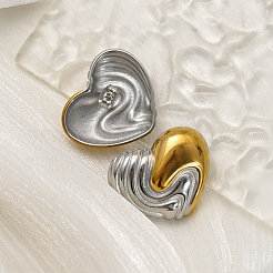 Boucles d'oreilles puces bicolores en acier inoxydable 304 pour femmes&nbsp;WGF242D-01