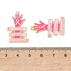 Подвески из цинкового сплава с эмалевой лентой для повышения осведомленности о раке груди&nbsp;ENAM-I079-02G-04