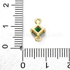 Подвески-коннекторы из латуни с кубическим цирконием в форме ромба KK-F894-12G-02