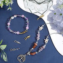 6 шт. 2-х цветные латунные раскладывающиеся застежки KK-BBC0013-50