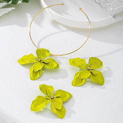 Комплекты из серег-гвоздиков и чокеров с цветочным узором для женщин&nbsp;WGECDA8-01